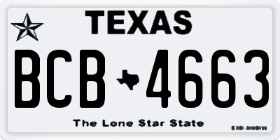 TX license plate BCB4663