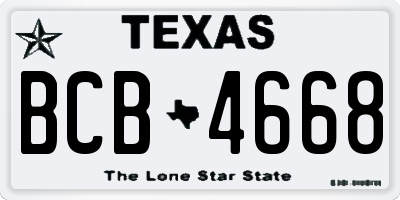 TX license plate BCB4668
