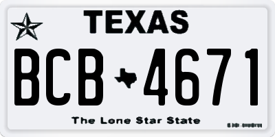 TX license plate BCB4671