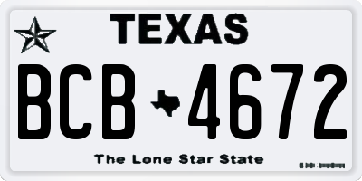 TX license plate BCB4672