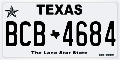 TX license plate BCB4684