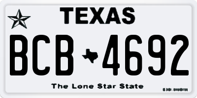 TX license plate BCB4692