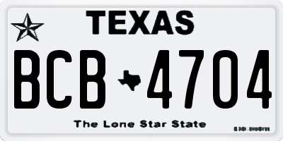 TX license plate BCB4704