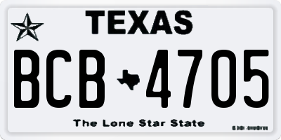 TX license plate BCB4705