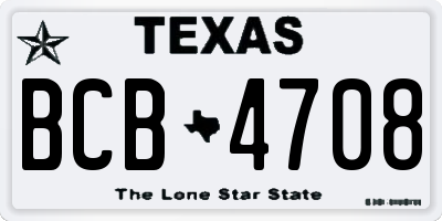 TX license plate BCB4708
