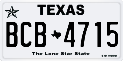 TX license plate BCB4715