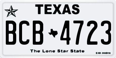 TX license plate BCB4723