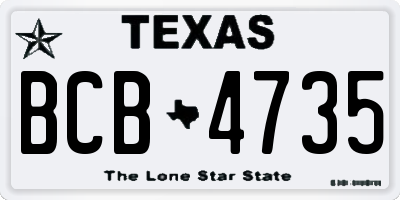 TX license plate BCB4735