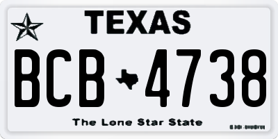 TX license plate BCB4738