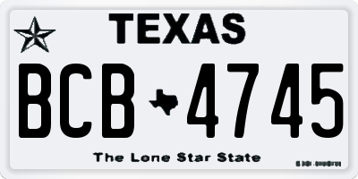 TX license plate BCB4745