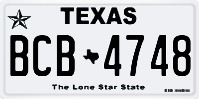 TX license plate BCB4748