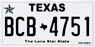 TX license plate BCB4751