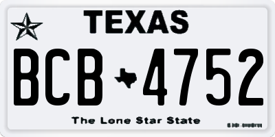 TX license plate BCB4752