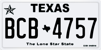 TX license plate BCB4757