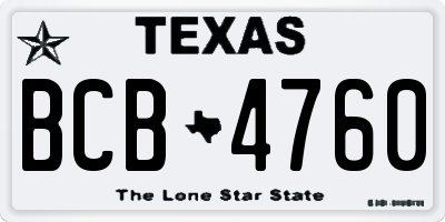 TX license plate BCB4760