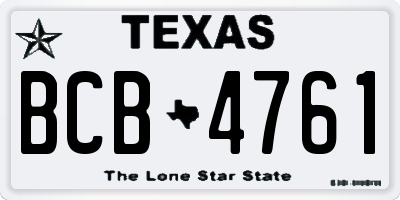 TX license plate BCB4761