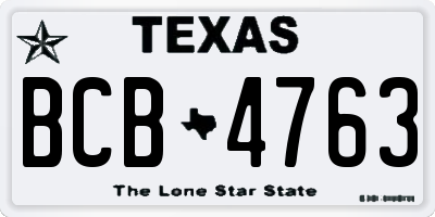 TX license plate BCB4763