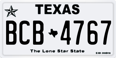 TX license plate BCB4767