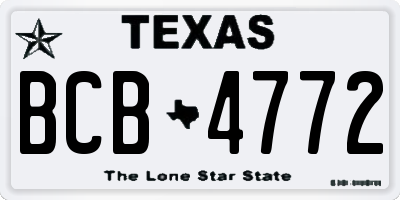 TX license plate BCB4772