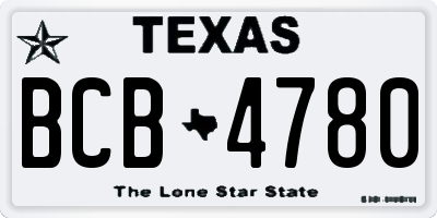 TX license plate BCB4780