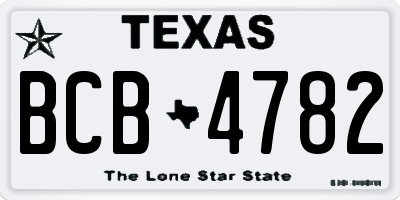 TX license plate BCB4782