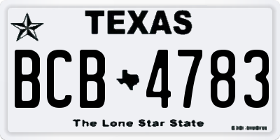 TX license plate BCB4783