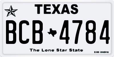 TX license plate BCB4784