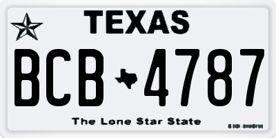 TX license plate BCB4787