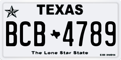 TX license plate BCB4789