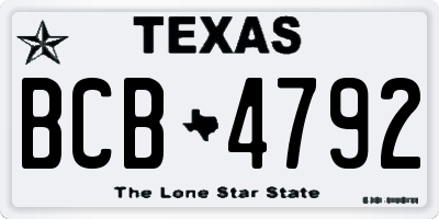 TX license plate BCB4792