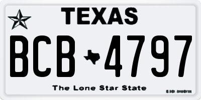 TX license plate BCB4797