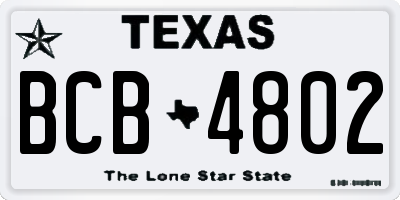TX license plate BCB4802