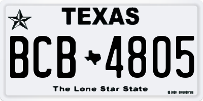 TX license plate BCB4805