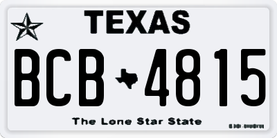 TX license plate BCB4815