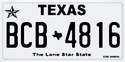 TX license plate BCB4816