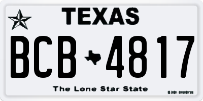 TX license plate BCB4817