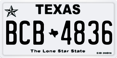 TX license plate BCB4836