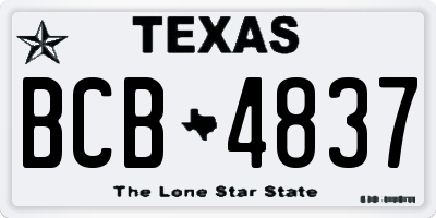 TX license plate BCB4837