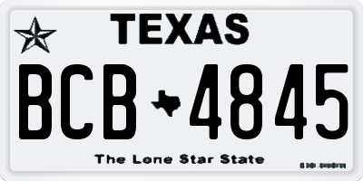TX license plate BCB4845