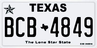 TX license plate BCB4849