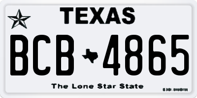 TX license plate BCB4865