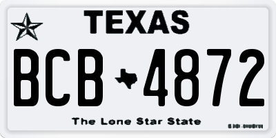 TX license plate BCB4872