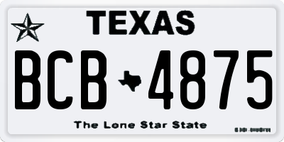 TX license plate BCB4875