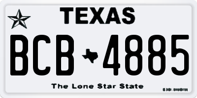 TX license plate BCB4885