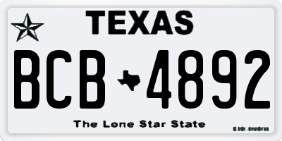 TX license plate BCB4892