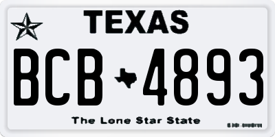 TX license plate BCB4893