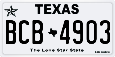 TX license plate BCB4903