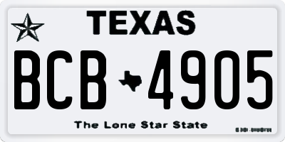 TX license plate BCB4905
