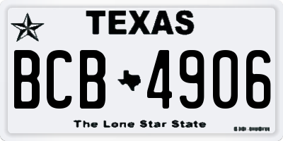 TX license plate BCB4906