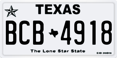 TX license plate BCB4918